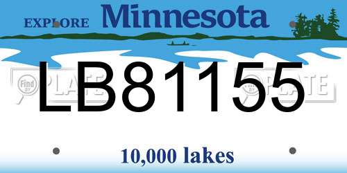 LB81155 Minnesota License Plate