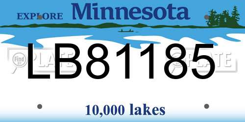 LB81185 Minnesota License Plate
