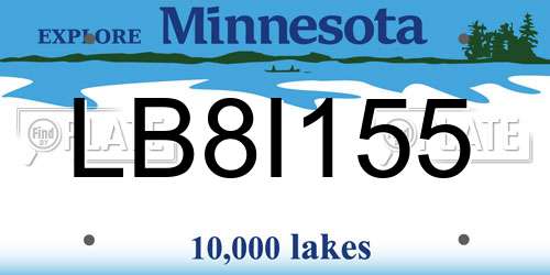 LB8I155 Minnesota License Plate