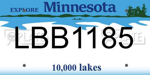LBB1185 Minnesota License Plate