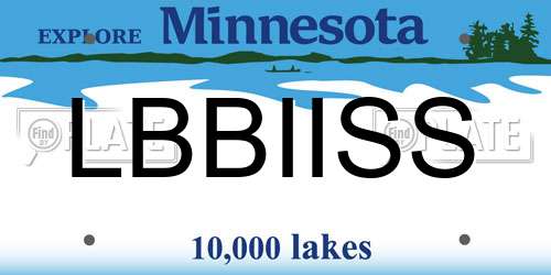 LBBIISS Minnesota License Plate