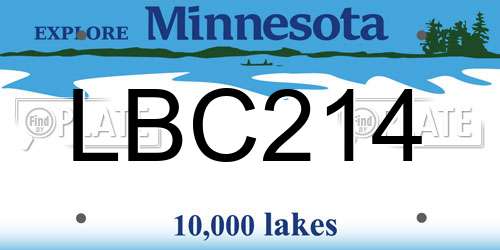 LBC214 Minnesota License Plate