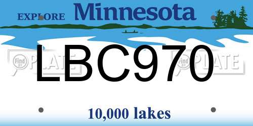 LBC970 Minnesota License Plate