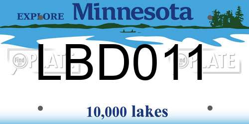 LBD011 Minnesota License Plate