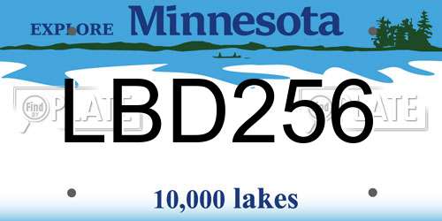 LBD256 Minnesota License Plate