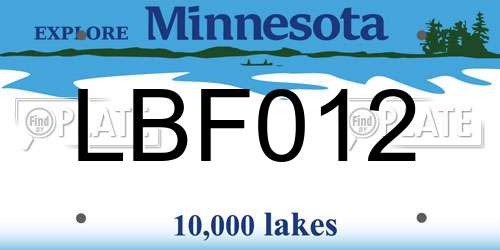 LBF012 Minnesota License Plate