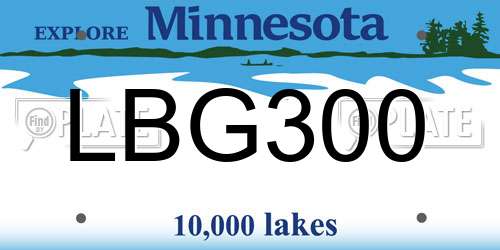 LBG300 Minnesota License Plate