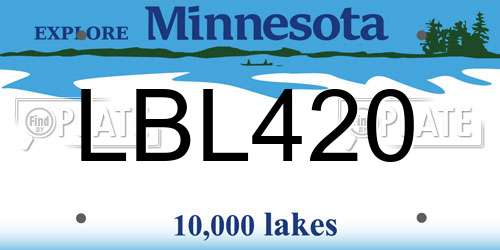 LBL420 Minnesota License Plate