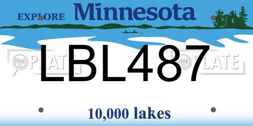 LBL487 Minnesota License Plate
