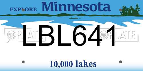 LBL641 Minnesota License Plate