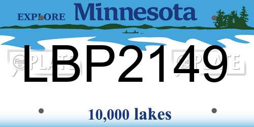 LBP2149 Minnesota License Plate