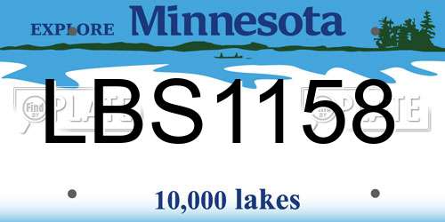 LBS1158 Minnesota License Plate