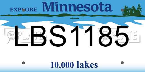 LBS1185 Minnesota License Plate