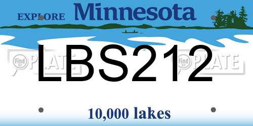 LBS212 Minnesota License Plate