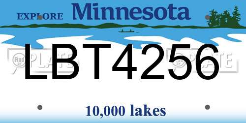 LBT4256 Minnesota License Plate