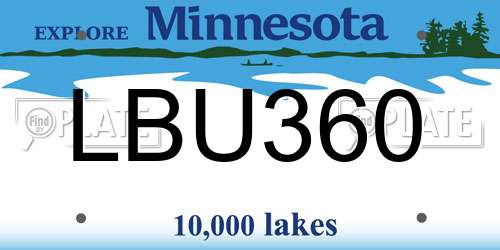 LBU360 Minnesota License Plate