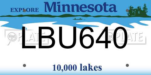 LBU640 Minnesota License Plate
