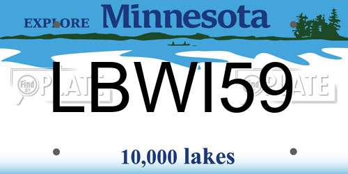LBWI59 Minnesota License Plate
