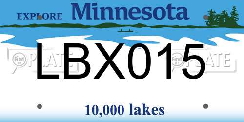 LBX015 Minnesota License Plate