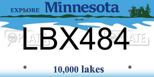 LBX484 Minnesota License Plate