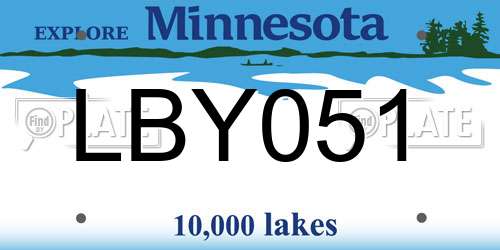 LBY051 Minnesota License Plate