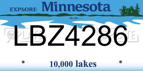 LBZ4286 Minnesota License Plate