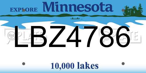 LBZ4786 Minnesota License Plate