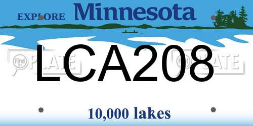 LCA208 Minnesota License Plate