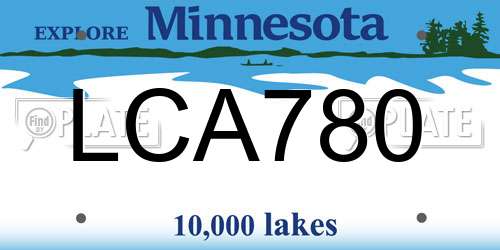 LCA780 Minnesota License Plate