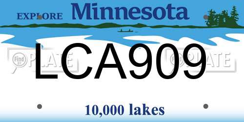 LCA909 Minnesota License Plate