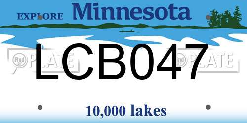 LCB047 Minnesota License Plate