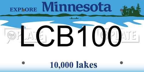 LCB100 Minnesota License Plate