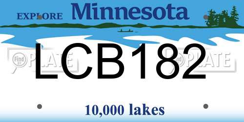 LCB182 Minnesota License Plate