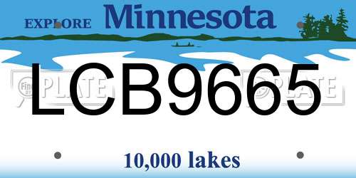 LCB9665 Minnesota License Plate