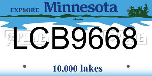 LCB9668 Minnesota License Plate