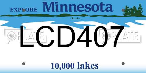 LCD407 Minnesota License Plate
