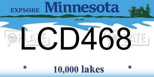LCD468 Minnesota License Plate