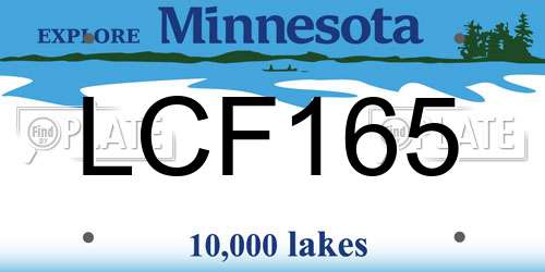 LCF165 Minnesota License Plate