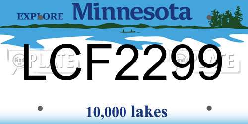 LCF2299 Minnesota License Plate