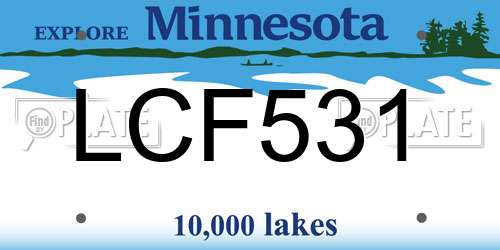 LCF531 Minnesota License Plate