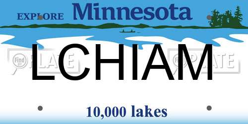 LCHIAM Minnesota License Plate