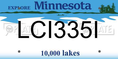 LCI335I Minnesota License Plate
