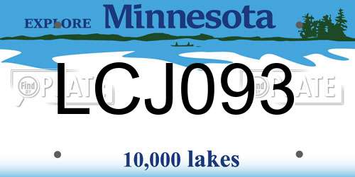 LCJ093 Minnesota License Plate