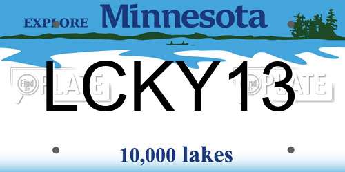 LCKY13 Minnesota License Plate