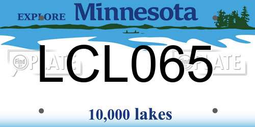 LCL065 Minnesota License Plate