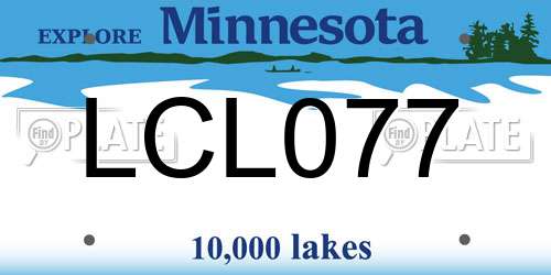 LCL077 Minnesota License Plate