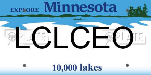 LCLCEO Minnesota License Plate