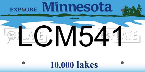 LCM541 Minnesota License Plate