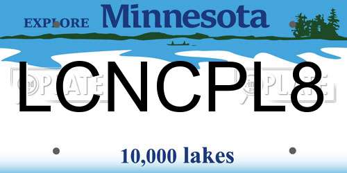 LCNCPL8 Minnesota License Plate
