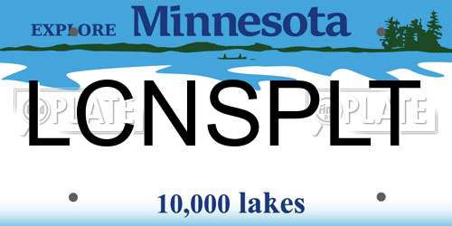 LCNSPLT Minnesota License Plate